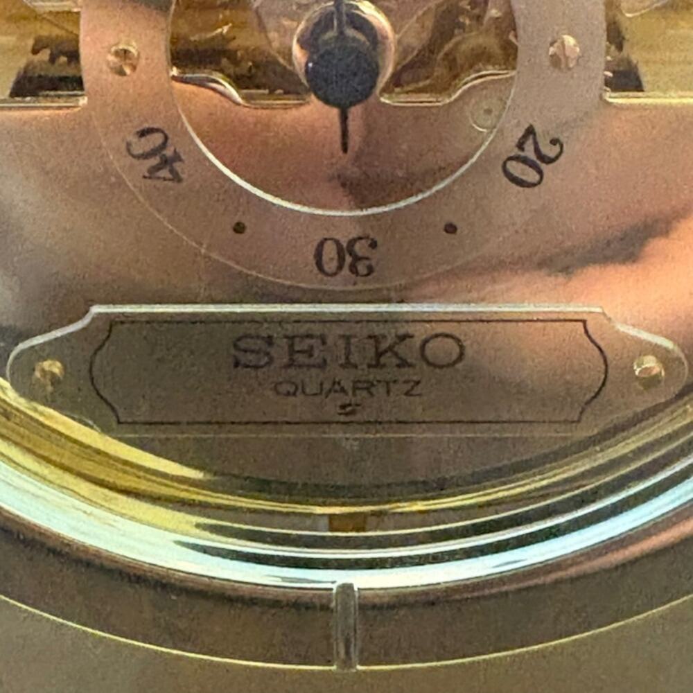 Vintage Seiko Quartz Skeleton Mantle/Desk Table Clock QAW110 G Working - Picture 2 of 9